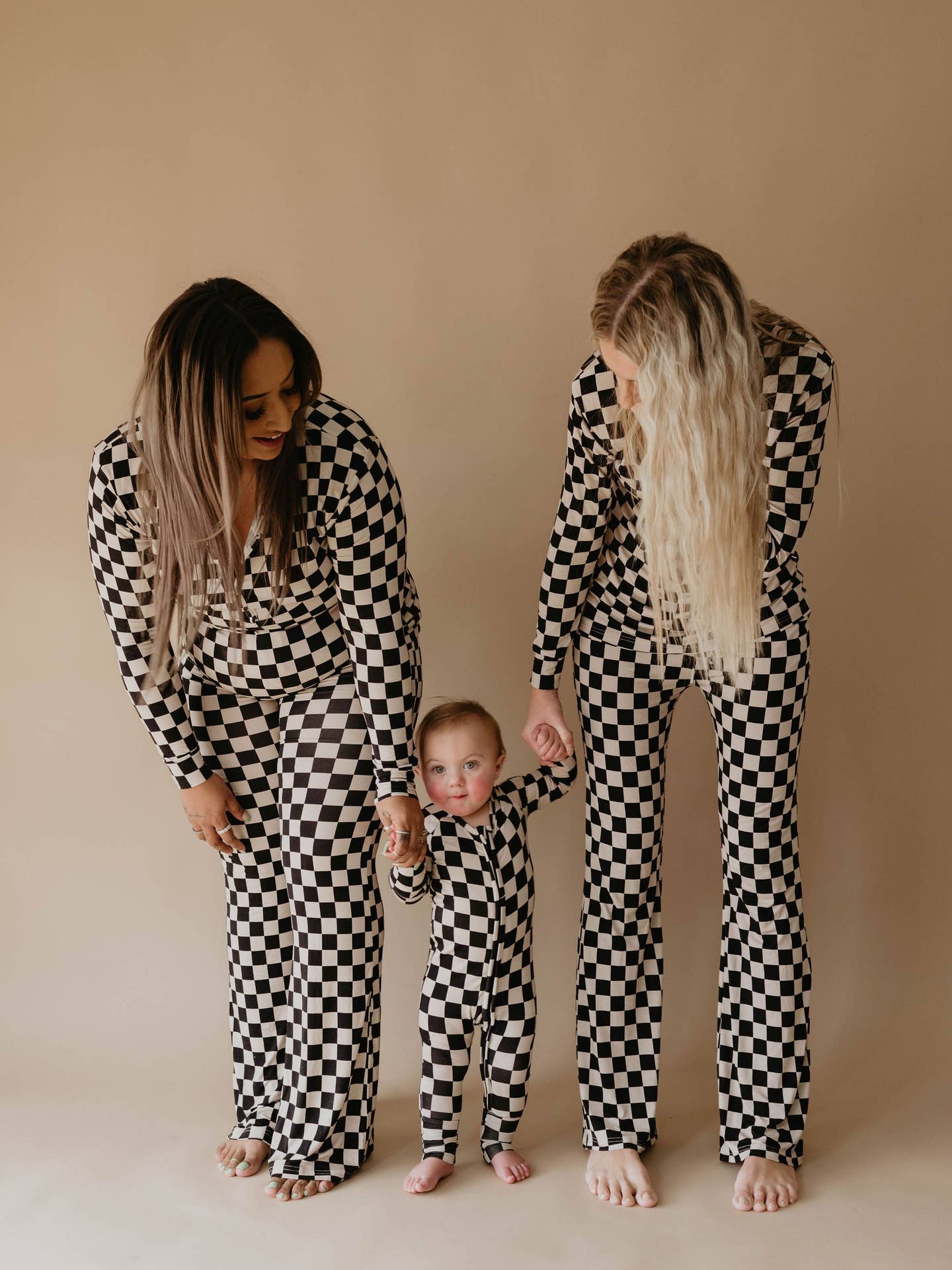 Women’s Bamboo Pajamas|Black Checkerbord