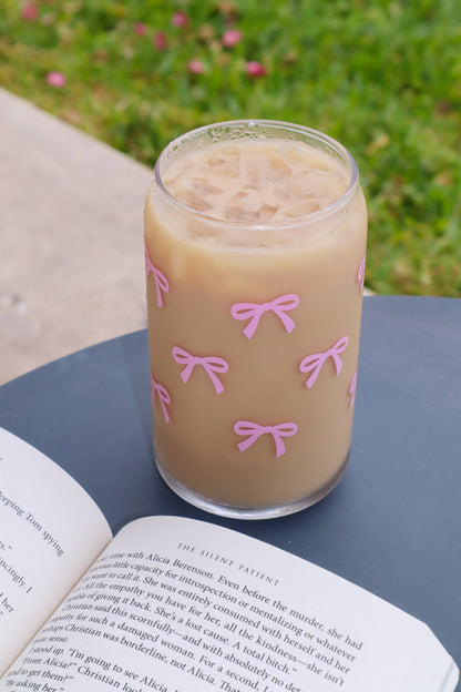 Pink Bows | Dishwasher Safe Coffee Glass